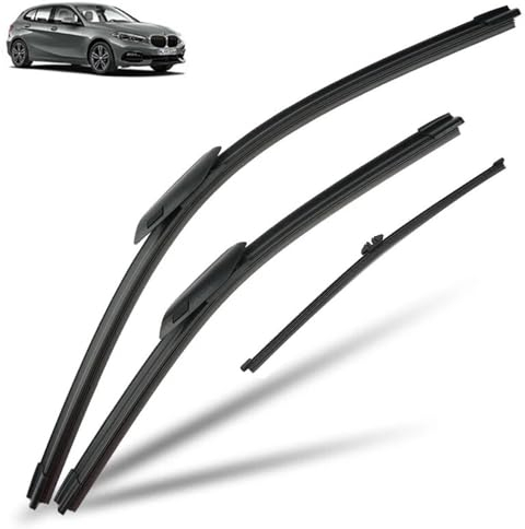 Wischerblätter, kompatibel mit BMW 1er F40 2019 2020 2021 2022 2023, vorne, hinten, Windschutzscheibe, Windschutzscheibenbürsten, Fenster, Auto, Autozubehör (Color : Front Rear, Size : RHD)