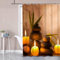 Uiiooazy Duschvorhang Braun, Duschvorhang Zen Bambus Blätter Spa Pebble Steine Duschvorhäng Anti Schimmel Wasserdicht Polyester Stoff Blickdicht Bad Vorhang mit 12 Haken für Badezimmer 180Bx200Hcm