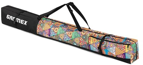 GREMEX Custodia Sci 160 cm - Sacca Porta Sci impermeabile per 1 paio, con tasca accessori - Pratica, ideale per viaggi e trasporto della tua attrezzatura