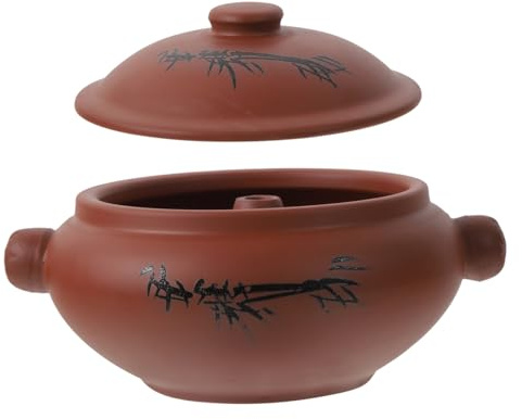 GLEAVI Sopa De Cazuela Olla De Cocción Lenta Cerámica Para Guisar Olla De Vapor Doméstica Para Calentar y Cocinar Para Cena Familiar