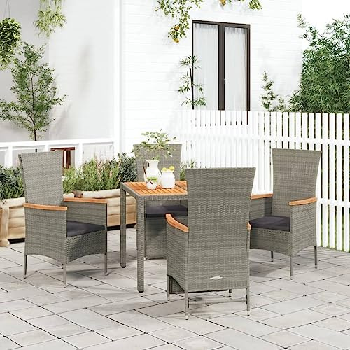 QJBSAVVA Gruppo da giardino in rattan sintetico, con funzione sdraio, 90 x 90 x 75 cm, design moderno, robusto e salvaspazio, per giardino, balcone, terrazza