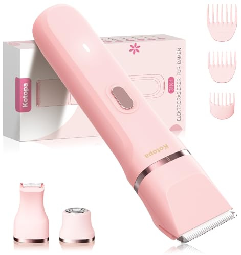 Kotopa Afeitadora Eléctrica Mujer, Maquinilla Afeitar Mujer para Bikini, Rostro y Cuerpo, Recortadora Bikini Inalámbrica, Impermeable y Suave con la Pie (Rosa L6)