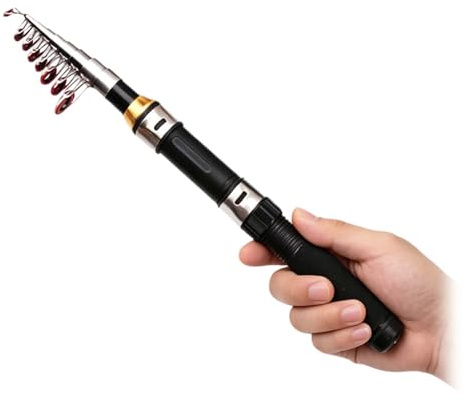 1,9 metri,Canna da Pesca,Canna da pescaportatile, Mini canna da pesca telescopica, Portatile cannadapesca, Minicanna da pesca,Cannadapesca piccola, adatto per la pesca in mare e in acqua dolce