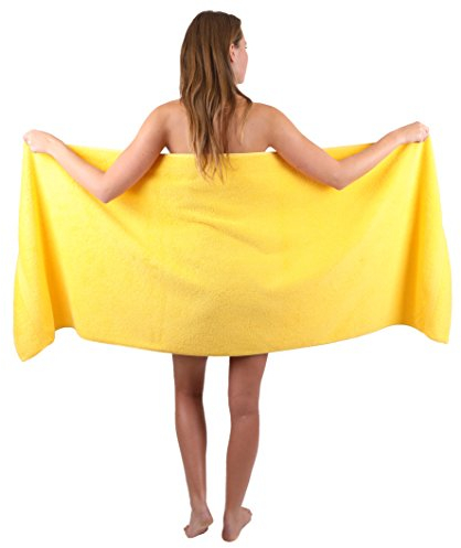 Betz Saunatuch XXL Badetuch Liegetuch Strandlaken Saunahandtuch Premium Frottee 100% Baumwolle Größe 70 x 200 cm Farbe gelb