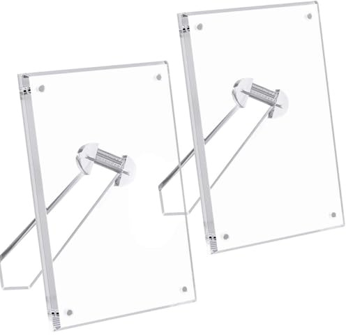 NIUBEE 5x7 Acrylic Picture Frame with Magnets - 2 Pack, Shatter-Resistant Floating Photo Frame for Tabletop, Modern Desk Display for Home & Office