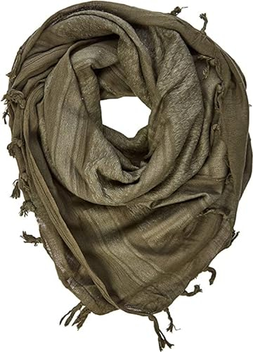 blntackle76 Tuch Großer Shemagh-Schal, arabischer Militär, taktischer Wüstenschal, Pali-Tuch 110 x 110 cm, 100% Baumwolle, für Männer und Frauen (olive grün uni)