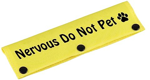 Guinzaglio per cani con scritta Nervous Do Not Pet Dog Leash Wrap Wrap Alert Hanging ID Patch Tag Pet Birthday Gift (non manicotto Pet-YE)