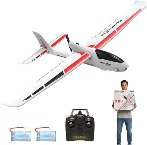 volantexrc RC Glider Plane Ranger600 Stunt 4 CH Remote Control Airplane RTF with 6-Axis Gyro & 3 Modes Easy to Fly, 2.4GHz Radio Controlled Aircraft for Beginners & Adults (White)