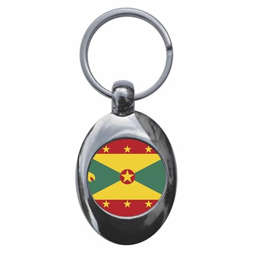 Ozorath Grenada Flag Keyring with Trolley Coin