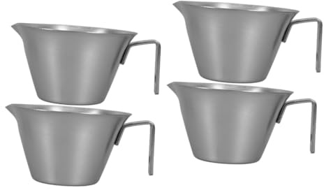 PRETYZOOM 4 Pz Coppa Di Estrazione in Acciaio Inossidabile Tazza Con Beccuccio Espresso Tazza Di Caffè Espresso Brocca Per Schiumare Il Latte Tazza Di Latte Misurino Tazza Di Caffè Con Scala