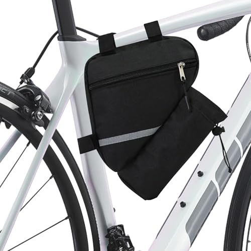 Vlecexs Borsa Triangolare Bicicletta, Borsa per Biciclette Telaio Impermeabile, Borsa da Telaio Triangolo per Bici MTB per Riporre Telefoni Cellulari Chiave Attrezzi Accessori