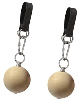 Okiyakusama 2 Piezas Bola Agarre Potente Bola Climbing Bola Fortalecedora Bola Ejercitadora Brazos Material Madera con Gancho de Acero Inoxidable Adecuado para en, Diámetro 8 Cm, 1 Par