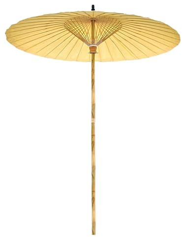 Generico Ombrellone Esterno Ø2,0m Ombrellone da Esterno in Carta Oleata bambù Parasole Decorativo Impermeabile Smontabile per Giardino Spiaggia Terrazza Mercato(Beige)