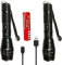 LED Linterna Recargable LED Linternas Alta Potencia, (XML T6,1200 lm,5 Modos,Zoom, resistente al Agua), LED Linternas Camping,LED Linterna Recargable Linterna,luz de la bicicleta,Con 18650 Batería