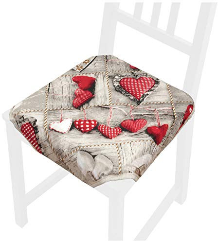 ROSA172 Coussin de Chaise Souple Universel avec ailettes de Fixation pour Cuisine, matelassé Lavable