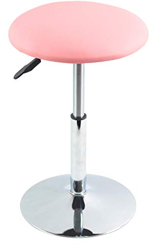 FURWOO Schemel Runder Arbeitshocker aus PU-Leder höhenverstellbar drehbar für Zuhause Büro Schreibtisch Ständer Hocker Kuchenform Drehstuhl Ladenstuhl klein (Pink)