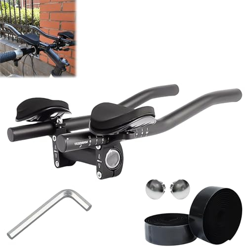 HOMURY Manubrio Aerodinamico Antiscivolo per Bicicletta - Regolabile per Triathlon e Bici da Corsa - TT