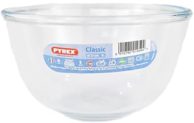 Bobzo 1.1L Premium Glass Mixing Bowl – 17ml W Clear Heat-Resistant Bowl for Baking, Cooking, and Heating Delicate Ingredients & Sauces, Microwave, Oven & Dishwasher Safe, Top-Notch Kitchen Essential,