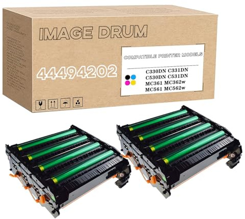 Unità Tamburo Compatibile Per Tamburo Immagine Per OKI 44494202, Grande Capacità, Funzionante Per C330DN C331DN C530DN C531DN MC361 MC362w MC561 MC562w 2Pack