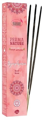 Fragrances & sens - Bastoncini di incenso certificati ecocert Perma Nature alla rosa 15g