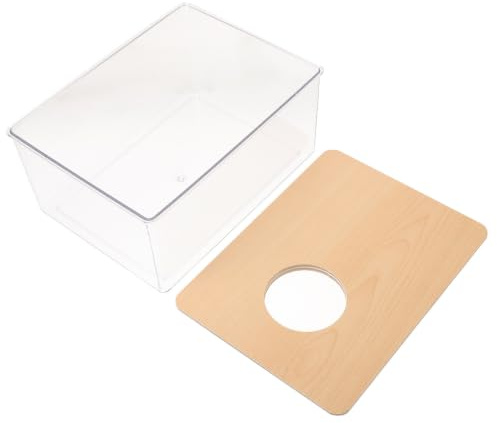 HEALLILY Chinchilla Sand Bath Box Acrylic Sand Bath Tub for Small Pets in Khaki for Pet Cage