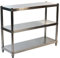 GOLDBEARUK Stainless Steel Kitchen Shelving Unit - Hygenic Kitchen Storage Solution - 3 Tier (Medium 80x80cm)