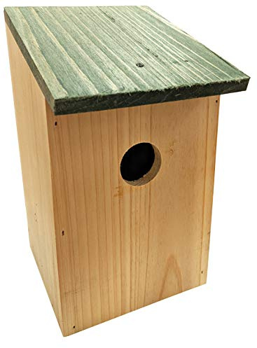 Wooden Nesting Box Wild Bird House Traditional Hinged Roof Garden Nester