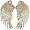 CattleyaHQ 1 Paar Paillettenflügel Applikationen, großer Glitzer Wing Patches, Angel Wings Patch Bestickte Motivverkleidung für Kleidung zum Aufnähen DIY Design Verzierungen (Gold)