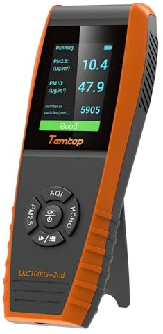 Temtop LKC-1000S 2:a rumsluftkvalitetsdetektor luftkvalitetsdetektor inomhus formaldehydmonitor HCHO/PM2.5/PM10/TVOC datautgång