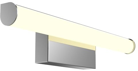 kalb | LED Spiegelleuchte 400mm, chrom, Rund, Wandleuchte, Aufbauleuchte 230VAC, Badezimmer Leuchte - Modernes Ambiente, Energiesparend, Spritzwassergeschützt