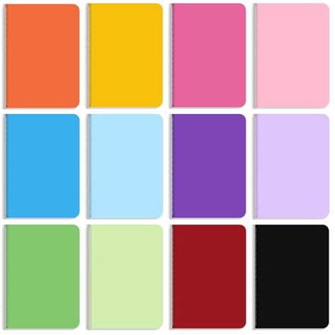 Yolistar 12 Pezzi Piccoli Quaderno Appunti,Taccuino A6,Quadernino Piccolo con Copertina in Carta Kraft,Blocco Note,per Agende,Planner,Quaderni,14cmX 9 cm,Pacco da 30 Fogli(12 colori )
