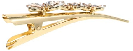 Healeved Pince à Cheveux Alligator Strass Épingle Cristal Barrette Papillote Métal Accessoire De Coiffure Doré Pour Femmes Et Filles