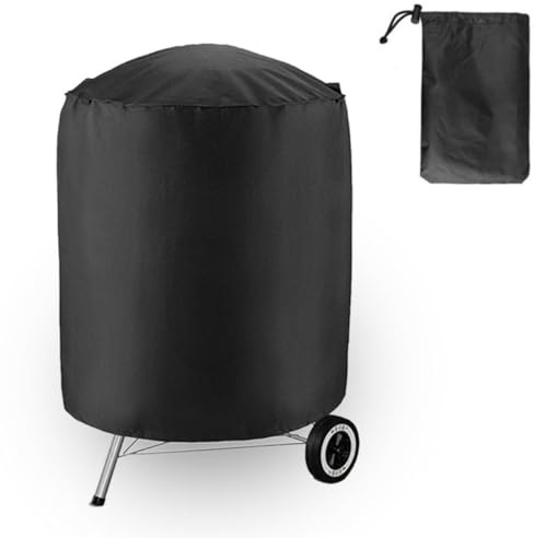 Funda Barbacoa Exterior Impermeable, Cubierta BBQ de Parrilla Redonda Tela Oxford Protector Anti-Viento Anti-Polvo Anti UV