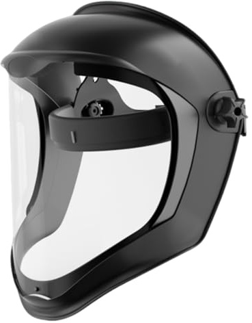 Bananaww Écran Facial Intégral Visière Transparente Anti-Projection Léger Harnais Réglable Meuleuse Disqueuse Coupe Sablage Polissage