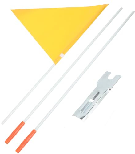 Beavorty Bandera de Bicicleta Infantil Amarilla Mástil de Fibra de Vidrio Sólido, Accesorio de Ciclismo Duradero y Portátil, Bandera de Seguridad para Remolque y Uso Exterior
