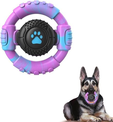 VRTOP Dog Toys, Indestructible Dog Chew Toys for Boredom | Interactive Squeaky Dog Toys for Medium Large Dogs - Durable Natural Rubber&Nylon Material