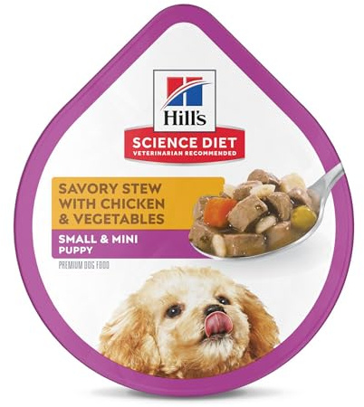 Hill's Science Diet Puppy Small & Mini Wet Dog Food, Chicken & Vegetables, 3.5 oz. Trays, 12-Pack