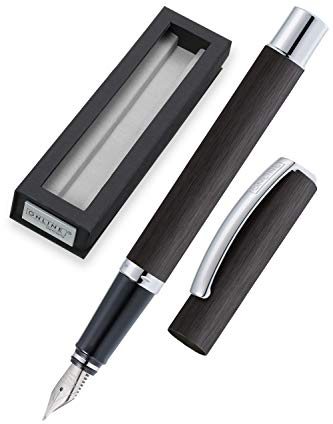 ONLINE Füller Vision Schwarz I Eleganter Füllfederhalter mit Iridium-Feder fein I Füllhalter aus Aluminium für Standard-Tintenpatronen & Konverter I in Geschenkbox