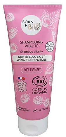 Shampooing Vitalité à la noix de Coco et au vinaigre de framboise 200mL, Bio certifié Ecocert