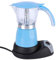 Cafetera De Expreso EléCtrica Para Estufa, Aluminio Olla Moka Octagonal con Luz Indicadora, 3-6 Personas, Inicio CafeteríA Hervidor De Agua Moka Maker Regalo para Amigos(Azul)