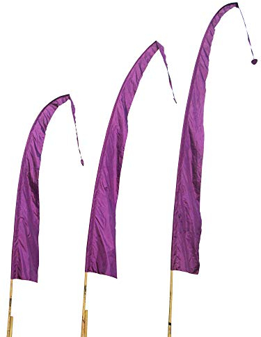DEKOVALENZ - Balifahne SANUR, 7 Meter lila, Stoff ohne Stange, Umbul-Umbul Gartenfahne