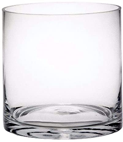 Floralcraft 20cm x 20cm x 20cm Crystal Clear Glass Vase for Flowers, Decorative Tall Plant Bud Container Cylindrical Flower Vase for Home Office Wedding Table Centerpiece