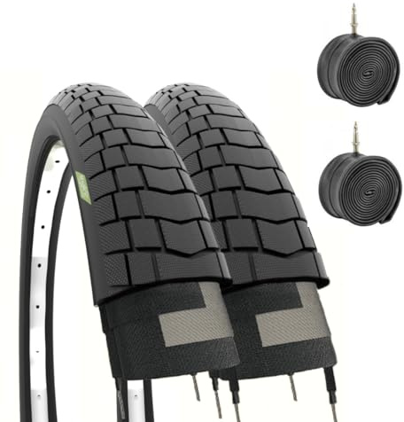 ECOVELO 2 Copertoni 20 X 1.95 Camere 2 Cubiertas 20 x 1,95 (50-406) + cámaras, Adultos Unisex, Negro, 20