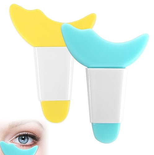 2 Pieces Eyeliner Stencils Mascara Eyelash Shield Applicator Guard Tool, Silicone Eyeliner Aid Wing Tips Reusable Eyeshadow Applicators Plate Shadow Guide Template for Women's Eye Makeup (2 Colors)