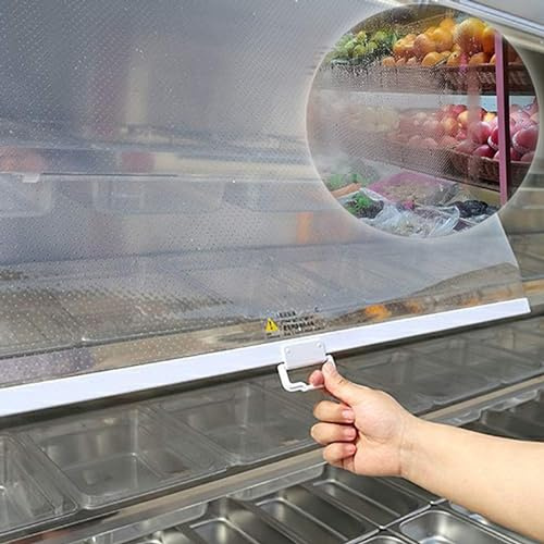 ZHUOZ1T Persiana Enrollable Plástico Transparente con Agujeros,Estor Enrollable Respirable,Mantener Fresco,para Congelador Gabinete Vitrina Supermercado,Personalizable,Ancho x Alto (80x100cm)