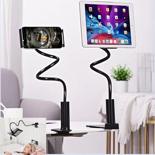 XiXiYang Bedside FlexiHolder: Ultra - Stable for Phones & iPads(18cm) Phone Holder Stand Long Arm Mobile Phones Mount Clamp on Desk Phone Stand for Filming Compatible with most Mobile phone (1M)