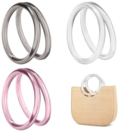 SGERUFZ 3 Pares Asas de Repuesto, Accesorios para Bolsos, Correa Bolso de Cuero, DIY Asa para Bolso Crochet de Cuero, Asas de Bolsos de Transporte