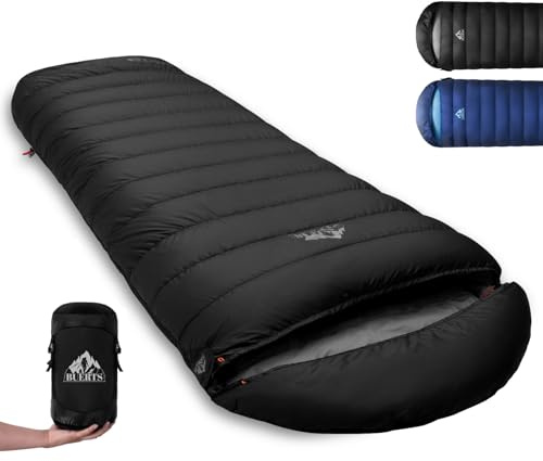 BUERTS Down Sleeping Bag for Adults. 680FP Ultralight Portable, Backpacking Sleeping Bag for Hiking, Camping, Mountaineering, expeditions and Backpacking. with Compression Sack