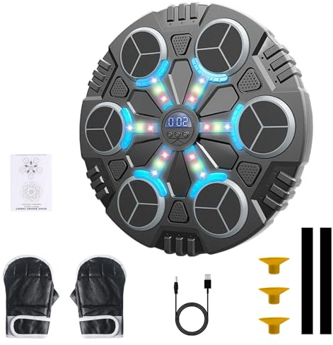 Anluomafuy Machine Boxe Musicale LED, 3 Vitesses, Compteur, Gants