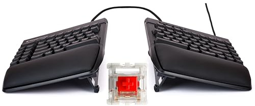KINESIS Freestyle Edge RGB Plus Split Mechanical Keyboard | Hotswap Linear Switches | RGB | Ergonomic | Lift Kit Included | Detachable Palm Support | Fully Programmable | Mac Keycaps Included